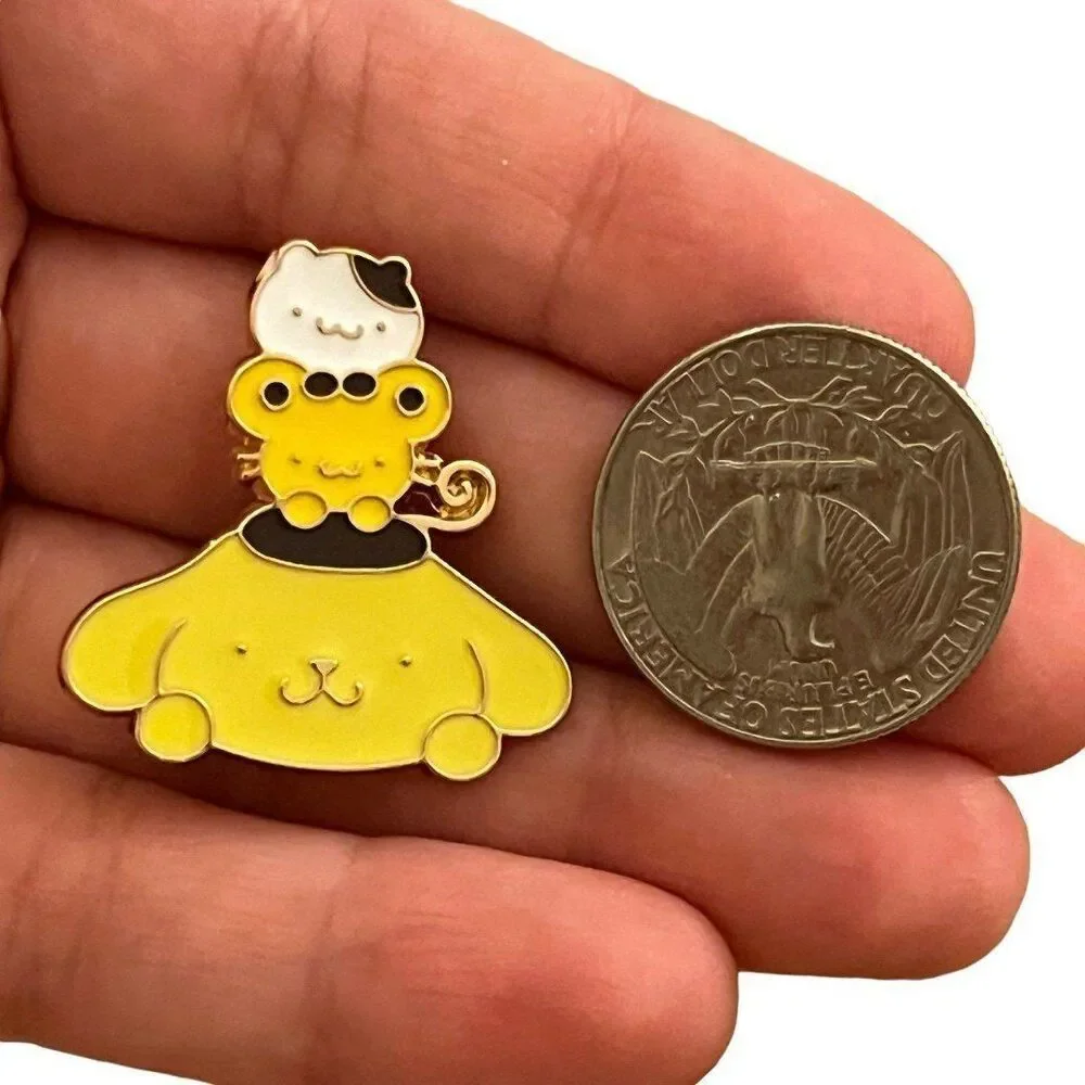 Yellow Bears Tower Chibi Kawaii Enamel Pin